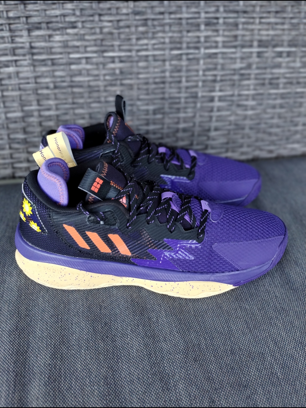Adidas Dame 8 Basketball Shoes Purple Floral Men's Size 11 GY6462